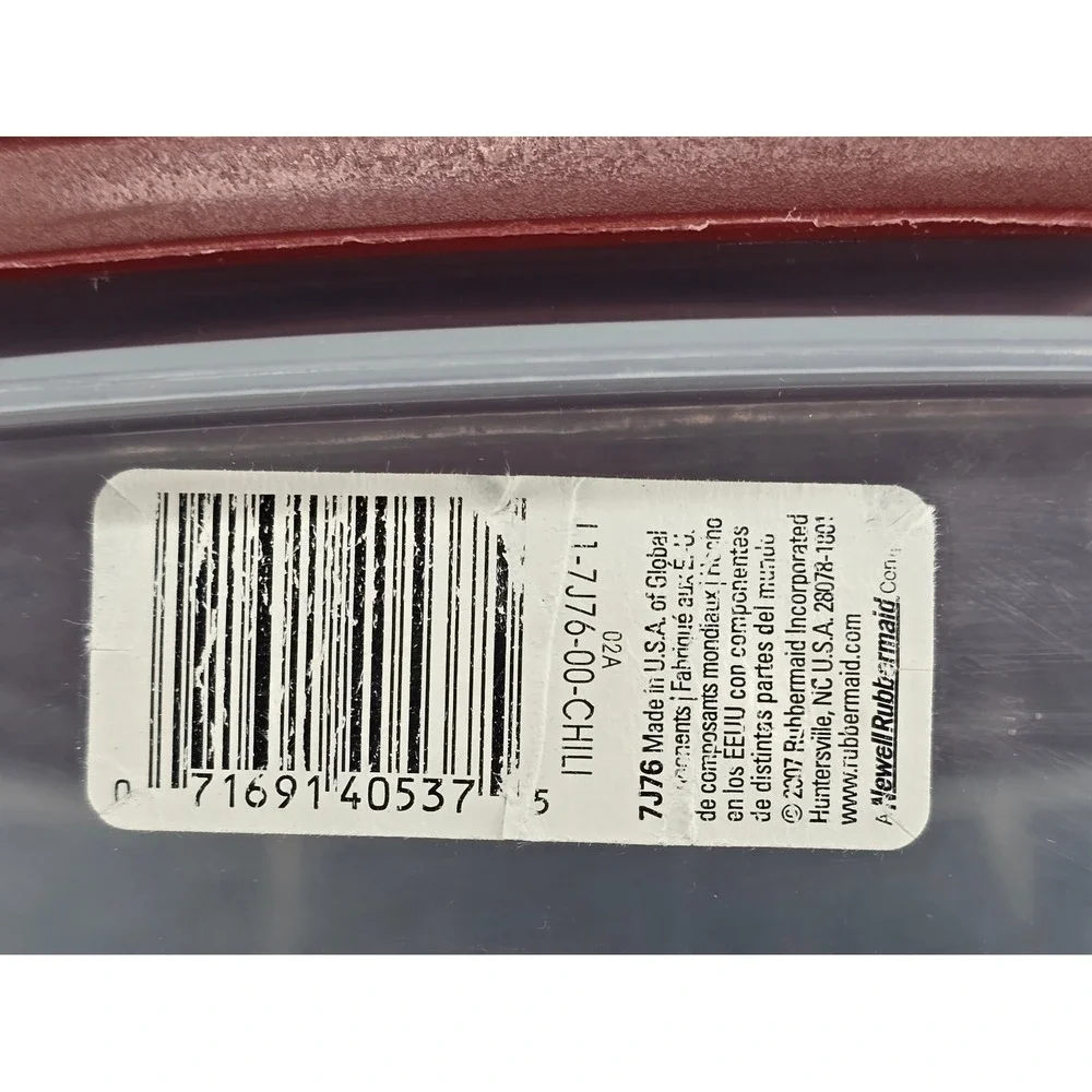 Rubbermaid Easy Finds Lids Food Storage Container 24c Chili Red Rectangular 7J76